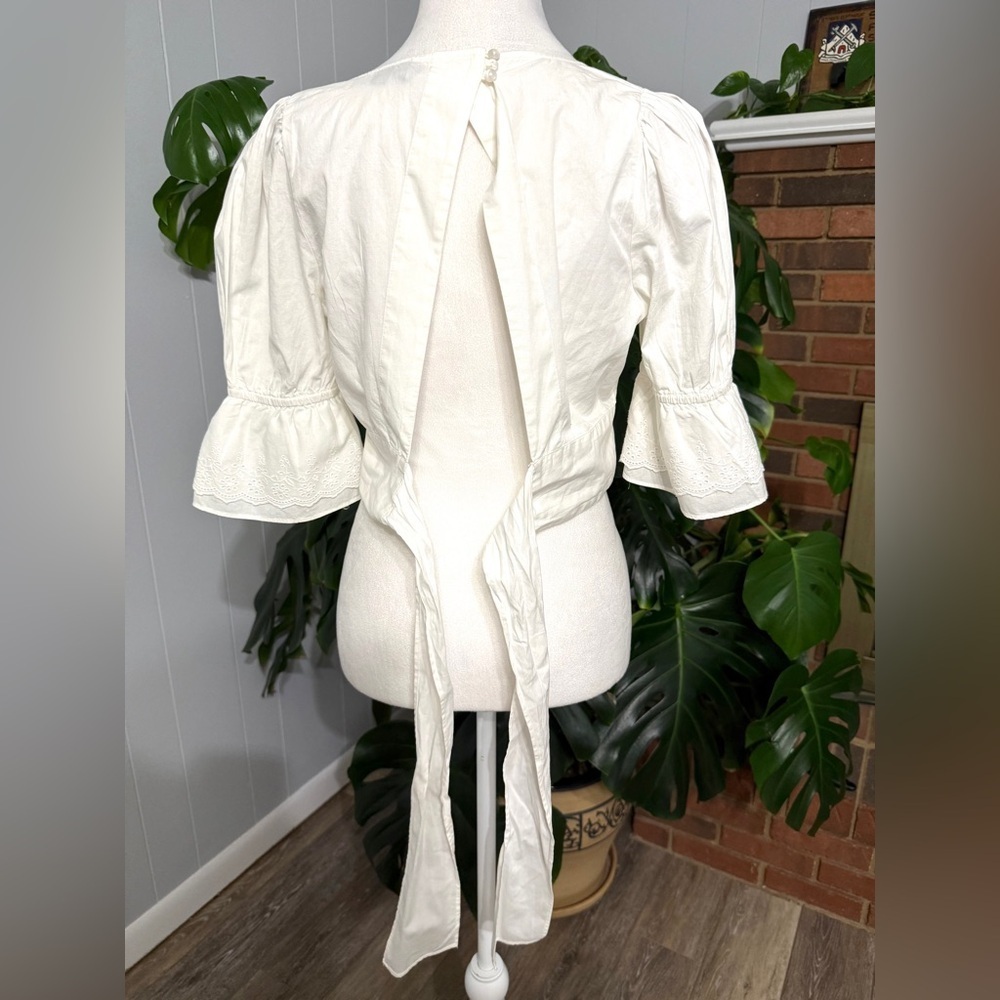 Veromoda 100% Cotton open back white Top Size S - Picture 4 of 8